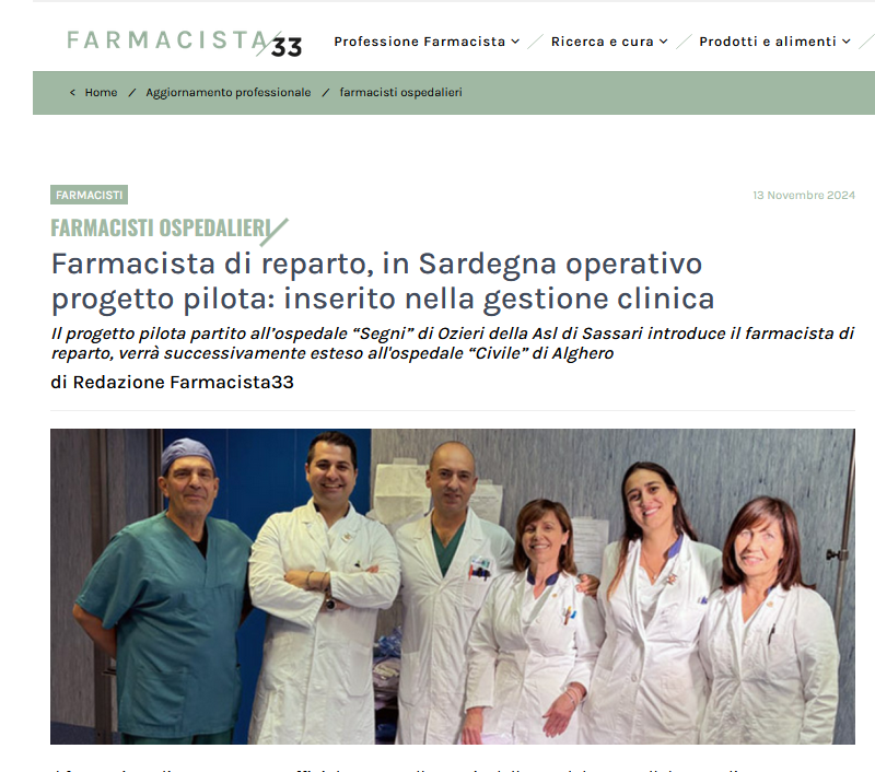 Progetto Farmacista di reparto